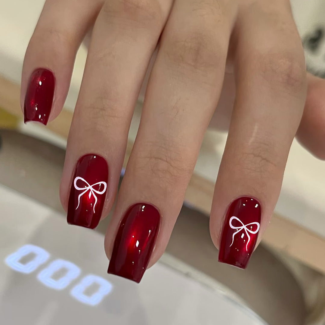 Glossy Bow-Accent Nail Art Set Bowlift