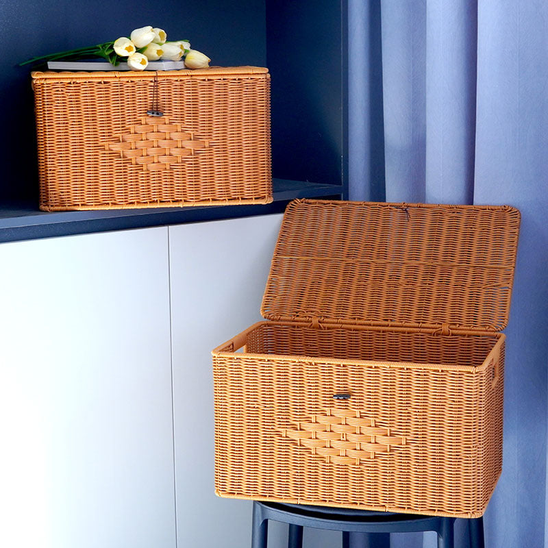 Woven Storage Chest with Lid Bowlift