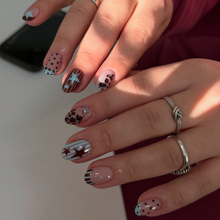 Creative Art Fingernails with Modern Star Design Bowlift