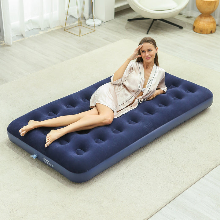 Women's Inflatable Luxury Air Mattress with Soft Velour Surface Bowlift