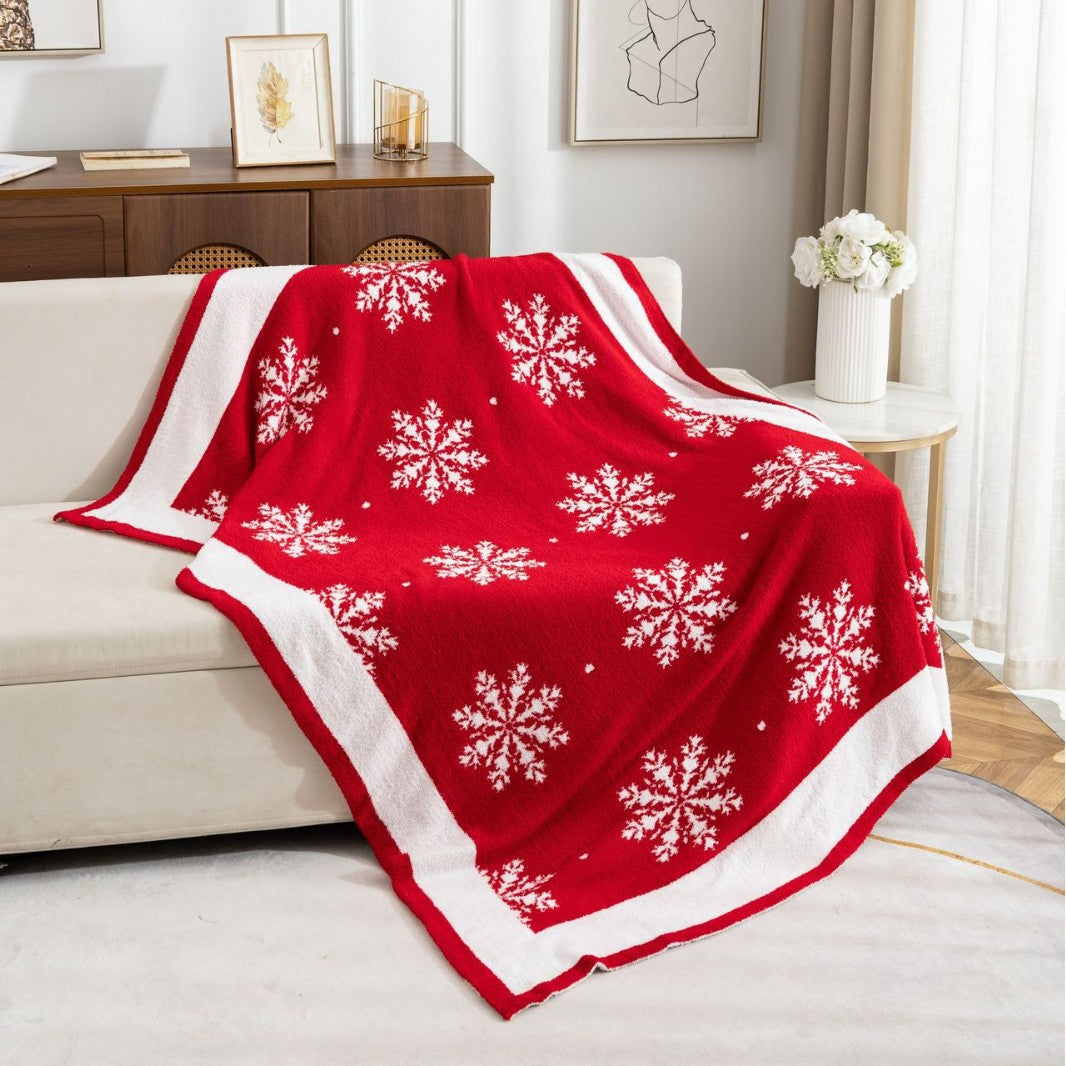 Cozy Holiday Snowflake Throw Blanket