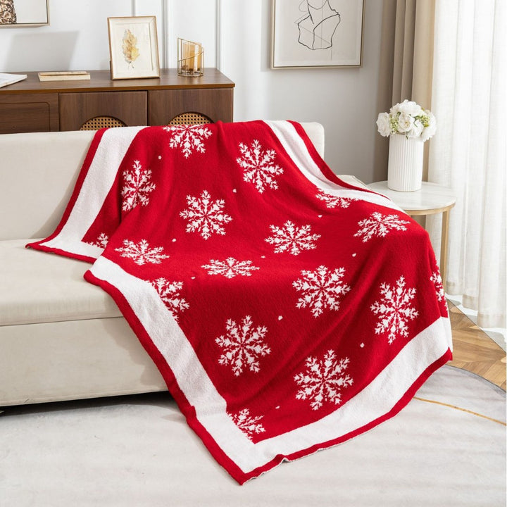 Cozy Holiday Snowflake Throw Blanket