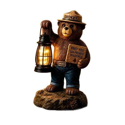 Decorative bear figurine with lantern Bowlift