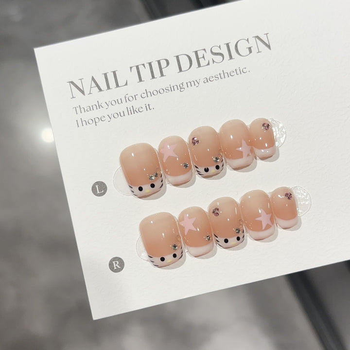 Artificial nails with Creative Animal Designs Bowlift