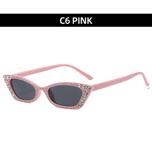 Cat-Eye Rhinestone-Embellished Sunglasses
