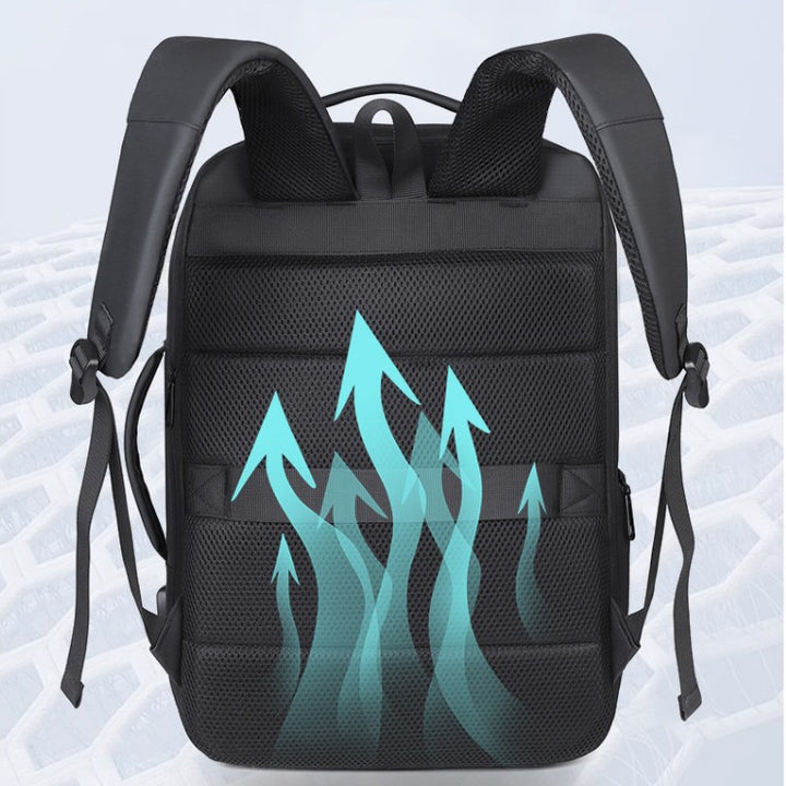 Business Backpack with Expandable Interior and Smart Safety Compartment Bowlift