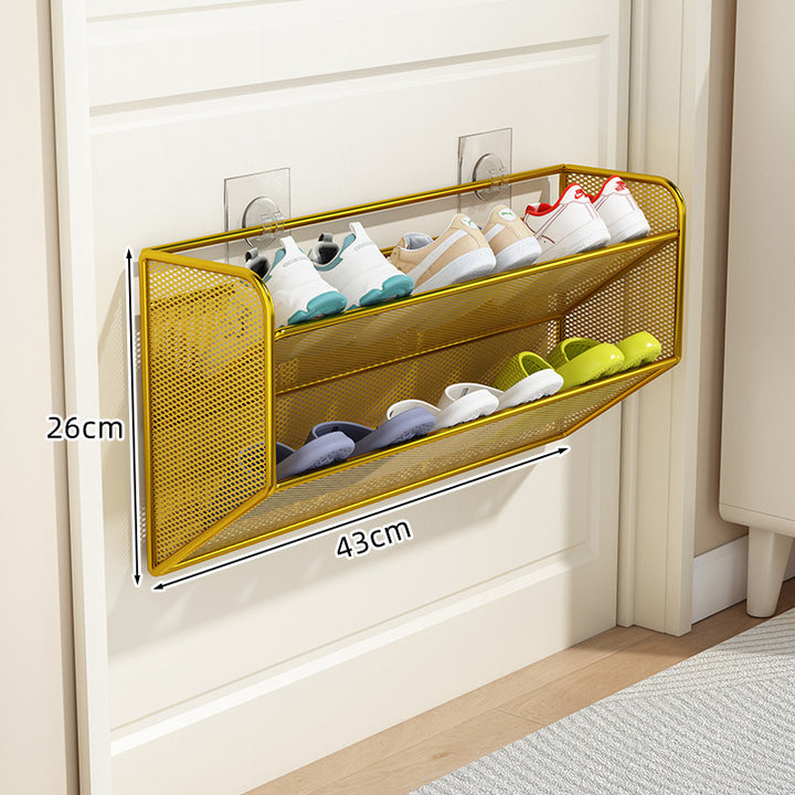 slim overdoor mesh shoe rack organizer with ventilated angled shelf Bowlift