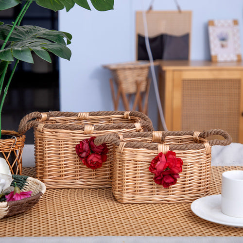 Basket with decorative flower decoration