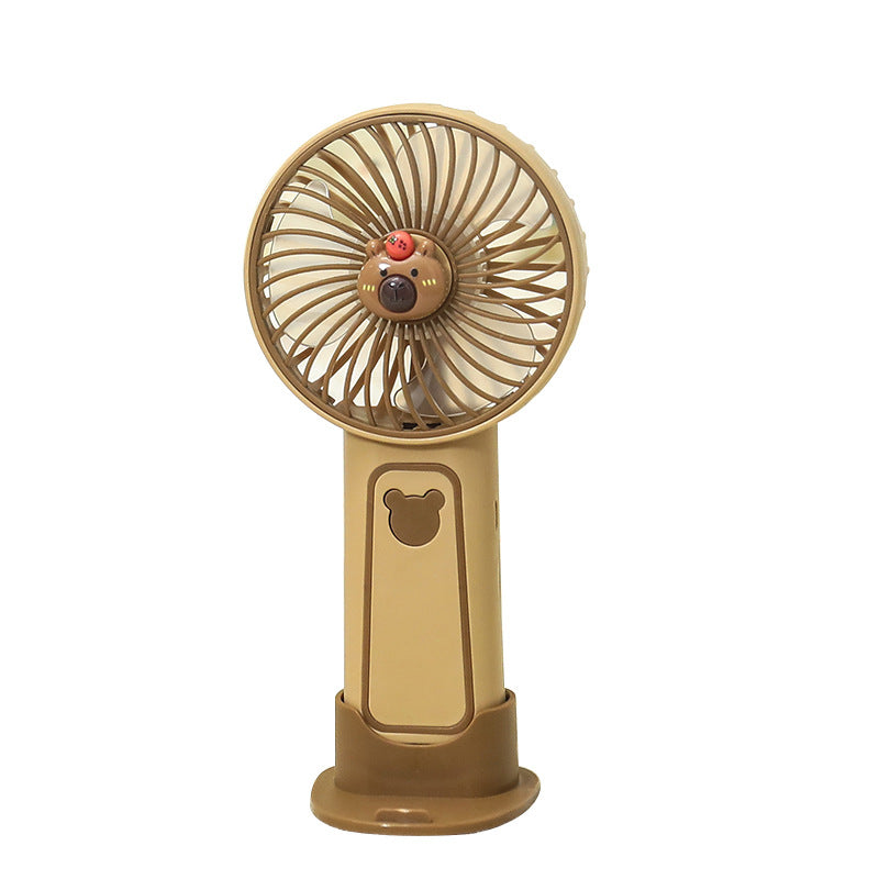 Women's Portable Mini Hand Fan with Cute Bear Design Bowlift