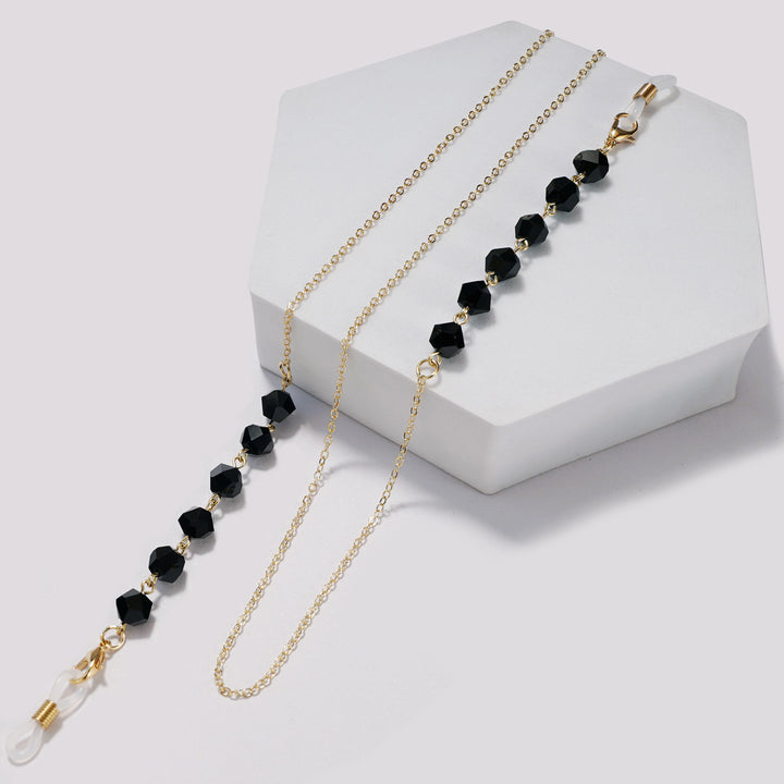 Elegant Crystal-Studded Eyewear Chain Bowlift