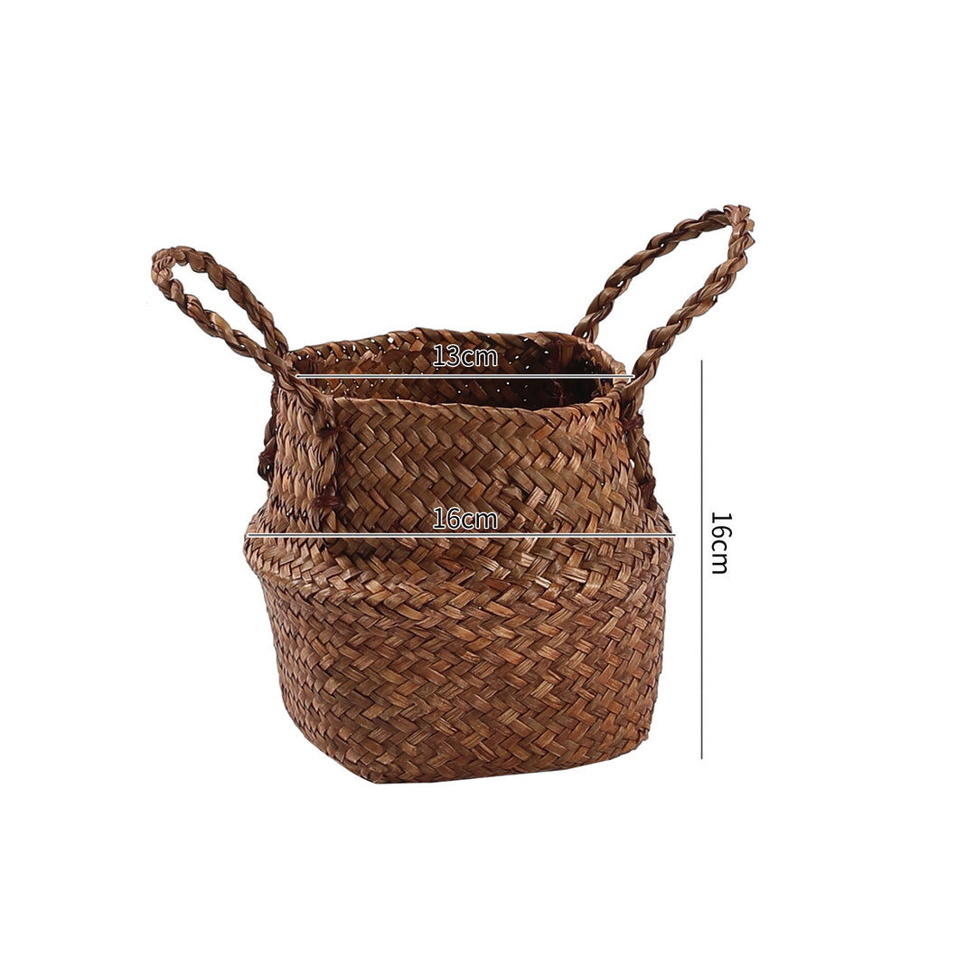 Handwoven Natural Fiber Storage Basket Bowlift