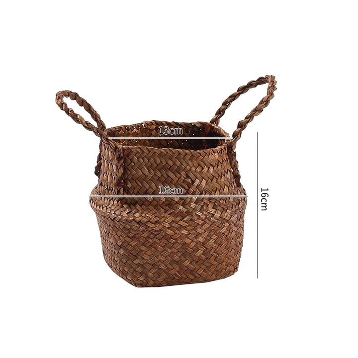 Handwoven Natural Fiber Storage Basket Bowlift