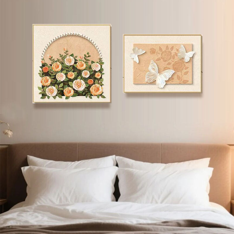 Elegant Floral Relief Wall Decor