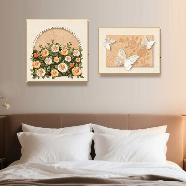 Elegant Floral Relief Wall Decor