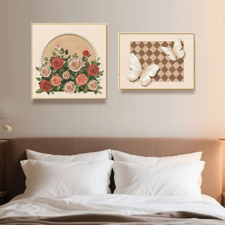 Elegant Floral Relief Wall Decor