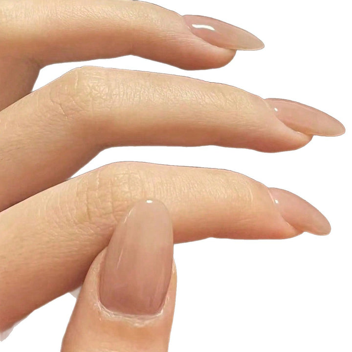 Natural Glossy Almond-Shaped Press-On Nail Tips Bowlift