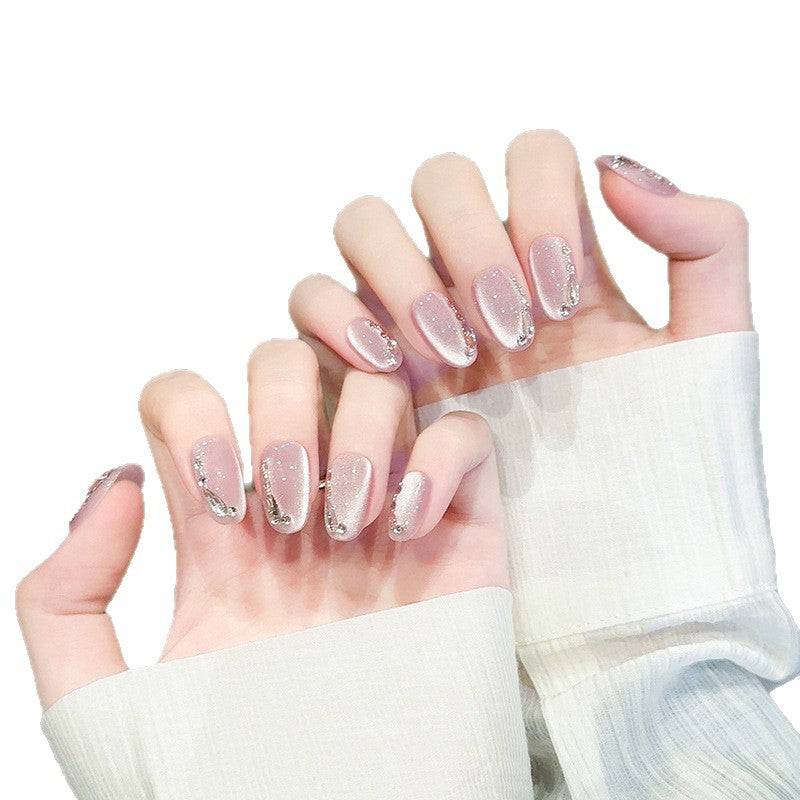 Elegant artificial nail tips with glitter effects Bowlift