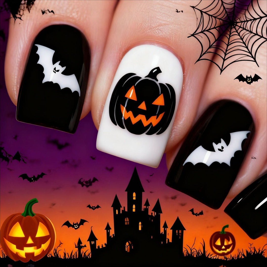 Halloween Nail Art Set with Creative Designs and Sparkling Details Bowlift