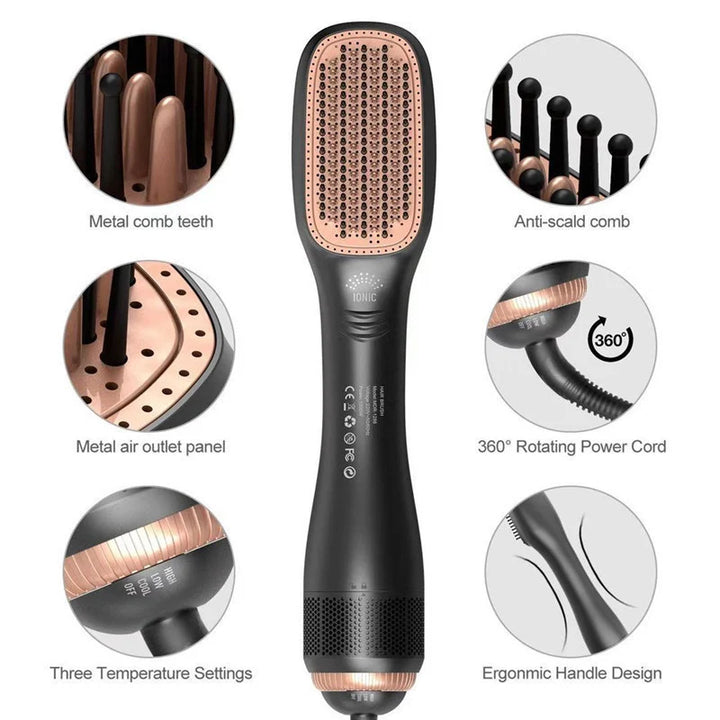 3-in-1 Ionic Hot Air Hair Dryer Brush