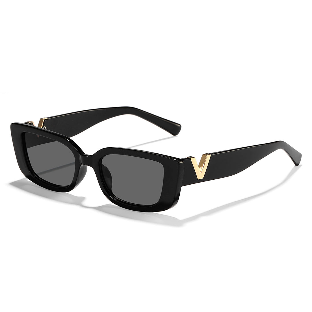Ladies fashionable square sunglasses with golden accents Bowlift