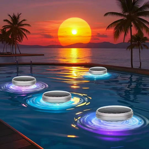 Floating Solar RGB Pool Lights With Waterproof LED Ring And Dusk-To-Dawn Sensor Bowlift