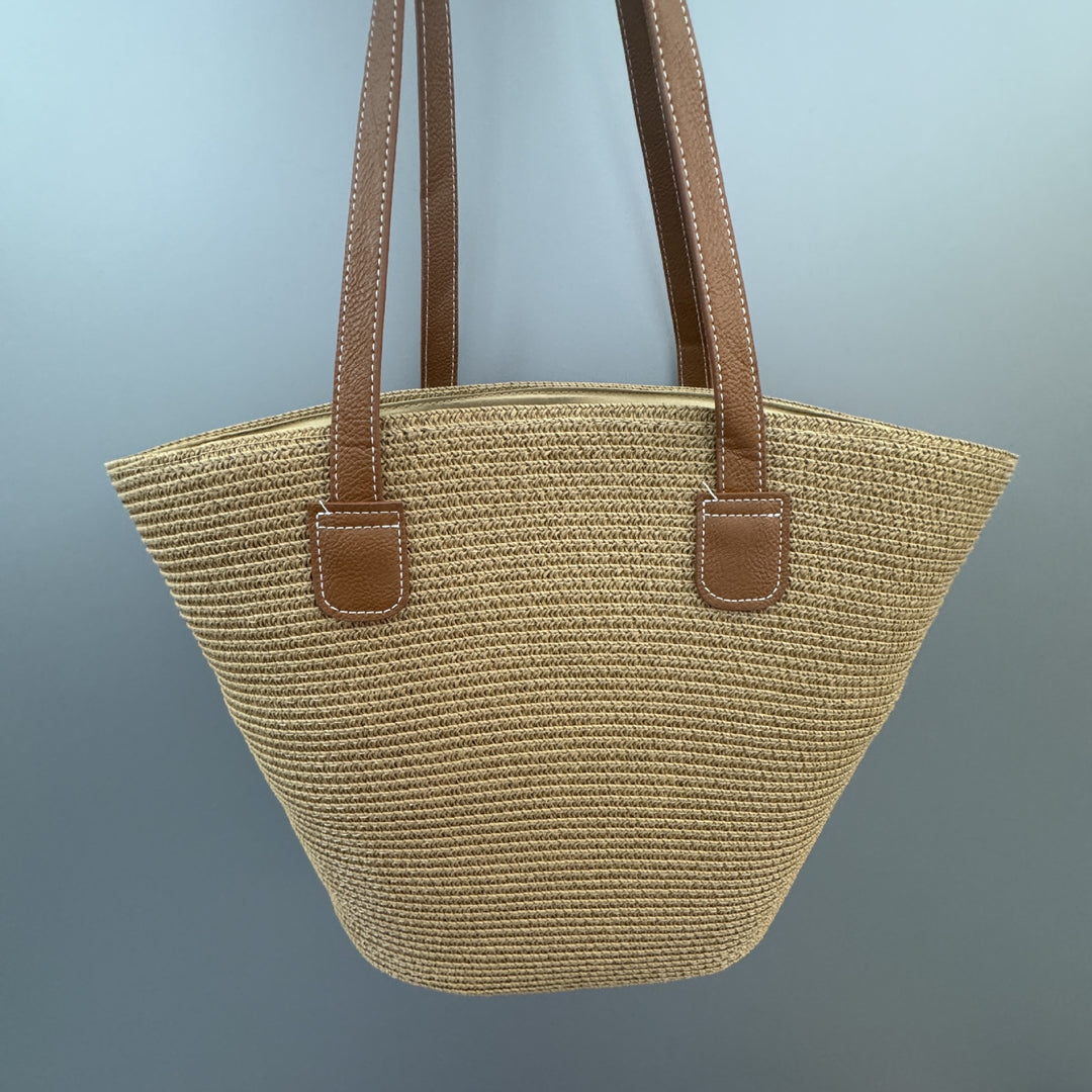 Basket bag with leather handles Bowlift