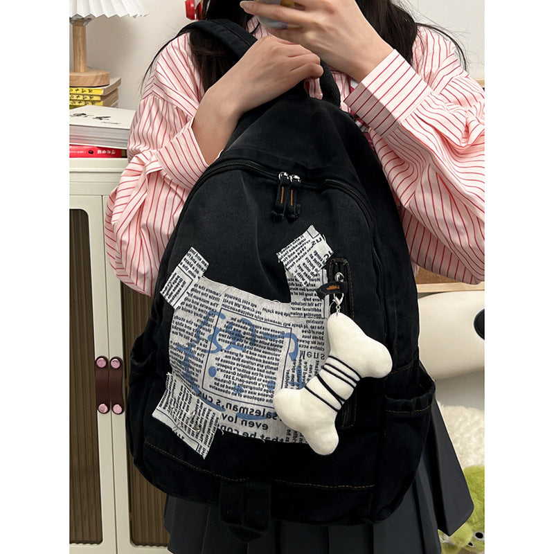 Artistic Multi-Pocket School Backpack Bowlift
