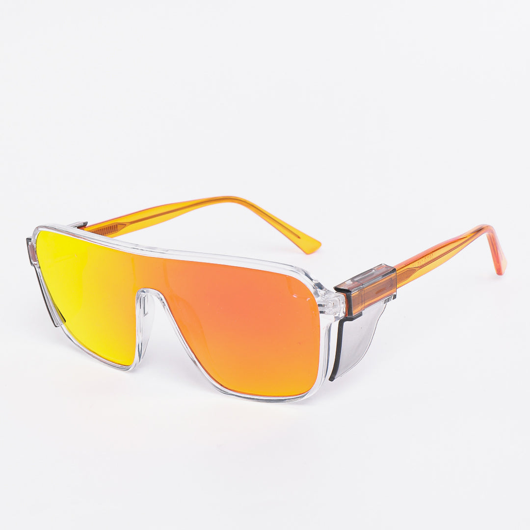 Women's sporty sunglasses in a futuristic design with colored lenses Bowlift