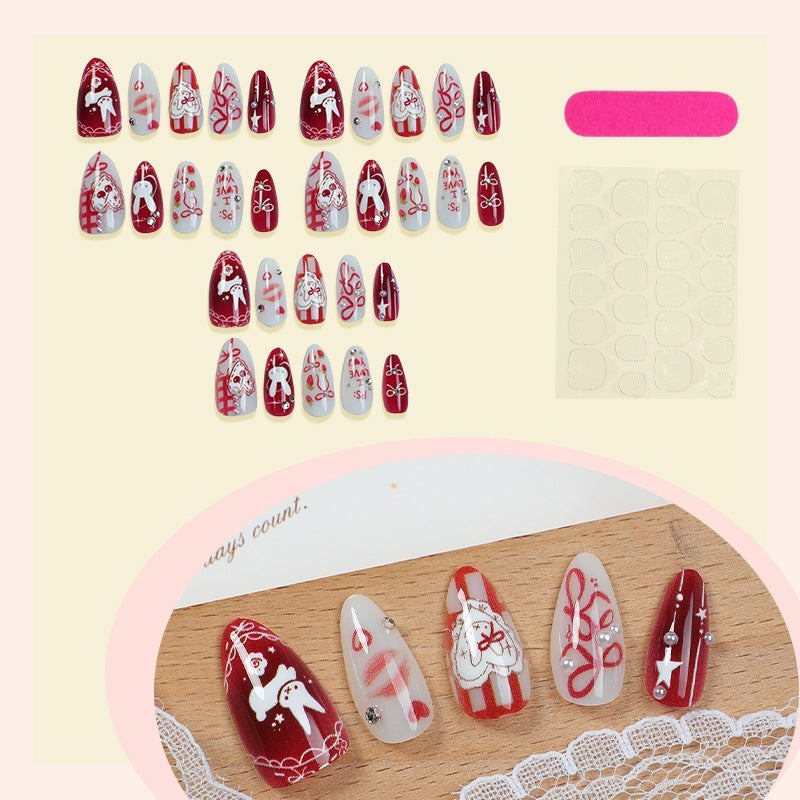 Creative Nail Art Set with Romantic Heart and Animal Designs Bowlift