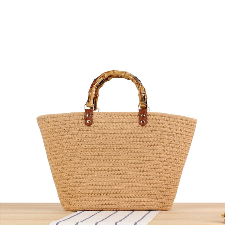 Elegant basket bag with bamboo handles Bowlift