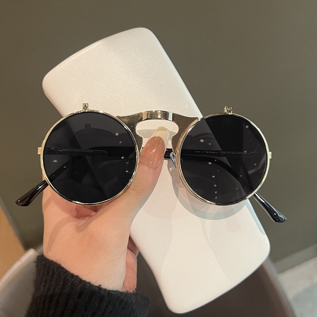 Ladies Round Designer Sunglasses with Innovative Frame Bowlift