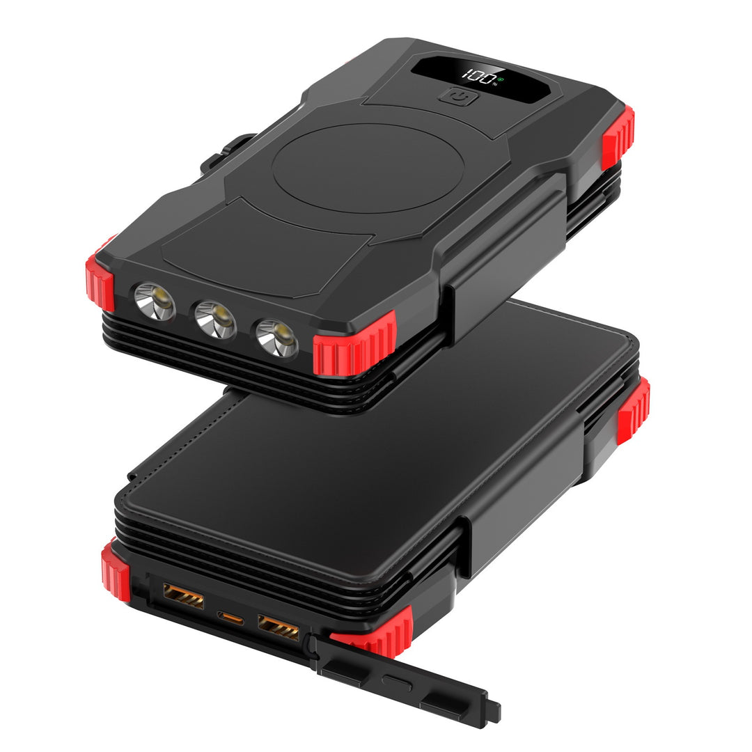 Power bank with solar charging and LED lights Bowlift