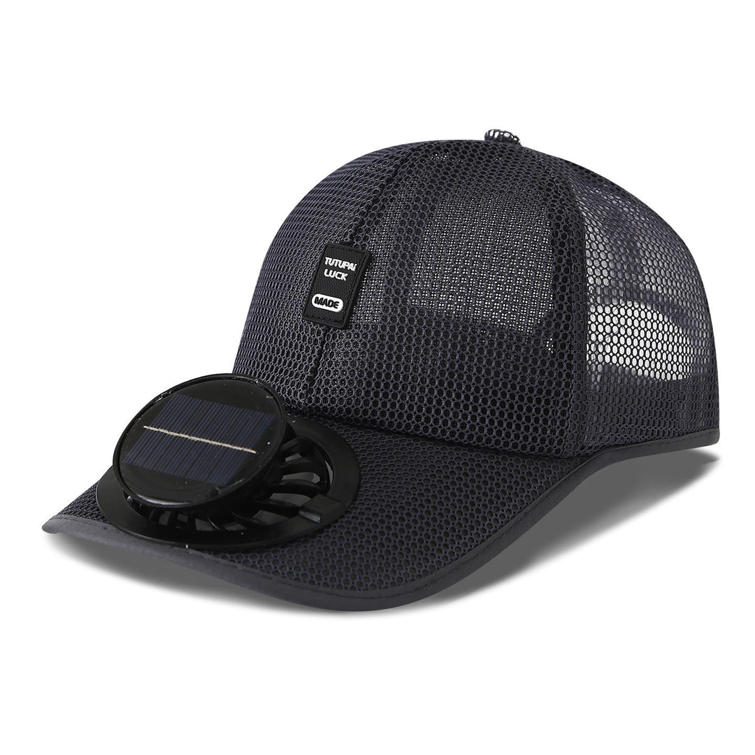 solar-powered mesh baseball cap with removable front fan Bowlift