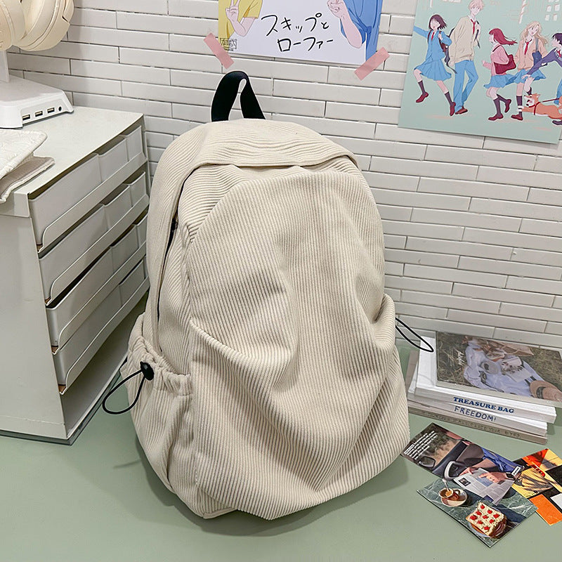 Soft Textured Corduroy Backpack