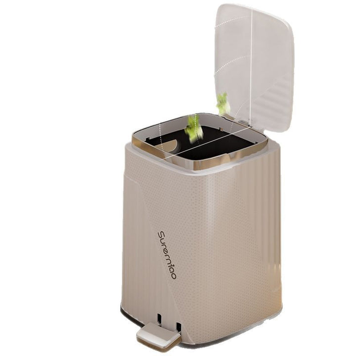 Women's modern and elegant trash can with foot pedal and silent lid Bowlift