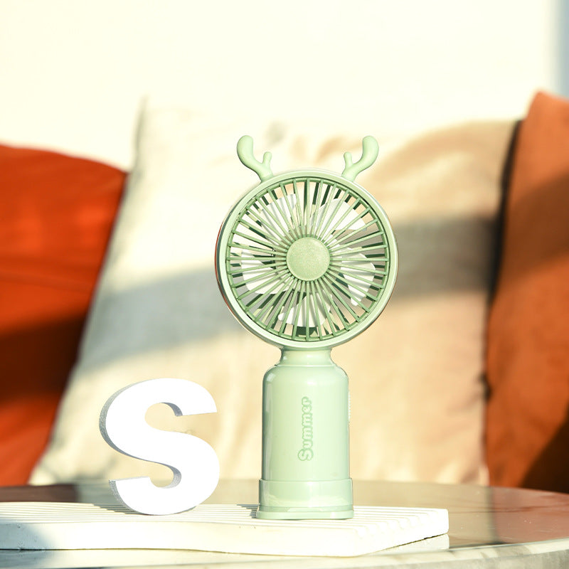 Portable Deer-Themed Handheld Cooling Fan Bowlift