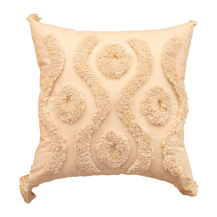 Structured Fringe Embroidered Cushion