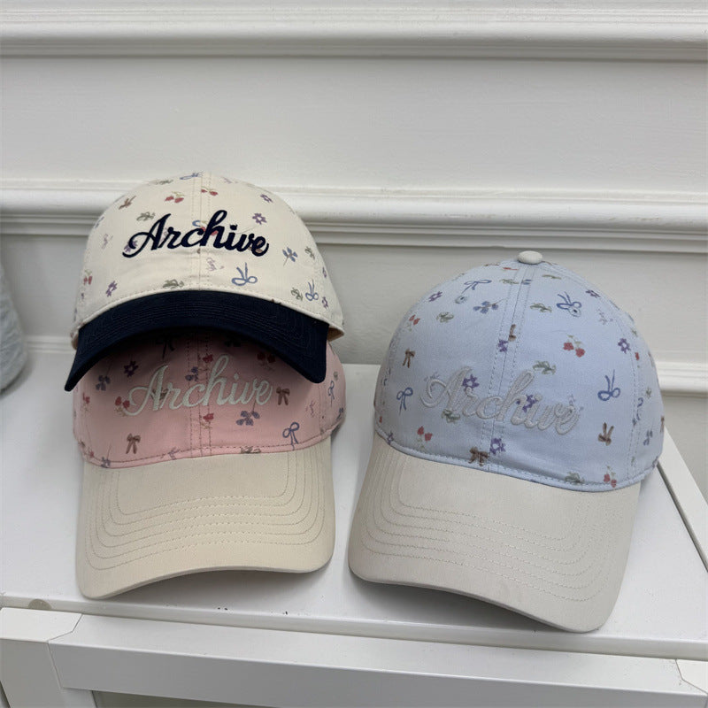 Women's Floral-Embroidered Baseball Cap Bowlift