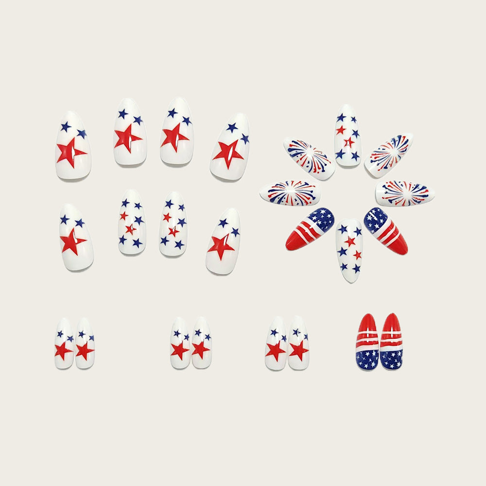 Art nails with patriotic designs Bowlift