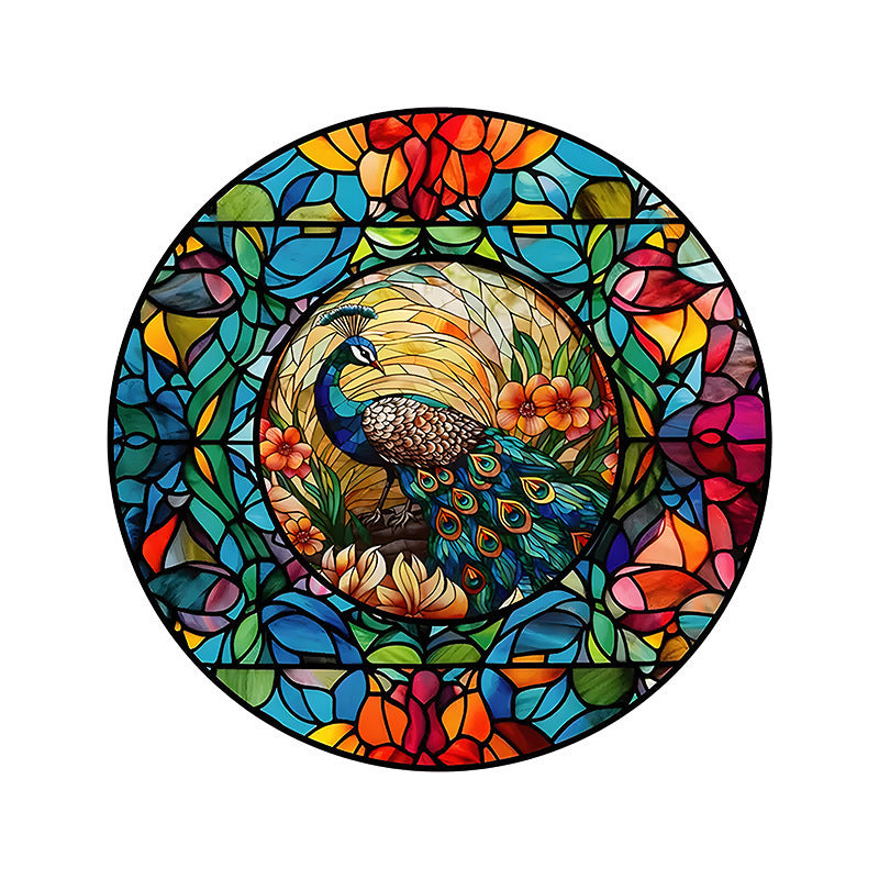 Colored Glass Peacock Decorative Art