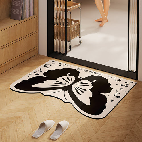 Artistic Butterfly Design Door Mat Bowlift
