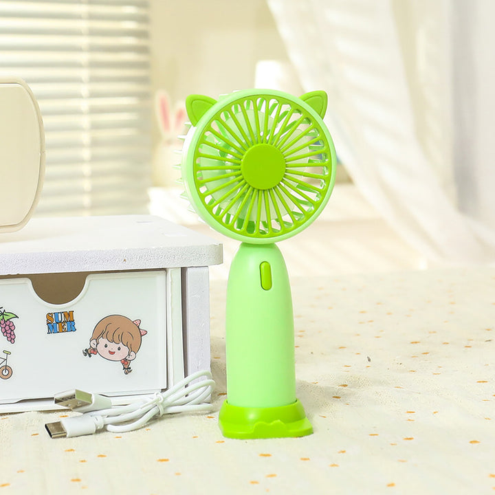 Women's Portable Mini Fan with Cute Cat Design Bowlift
