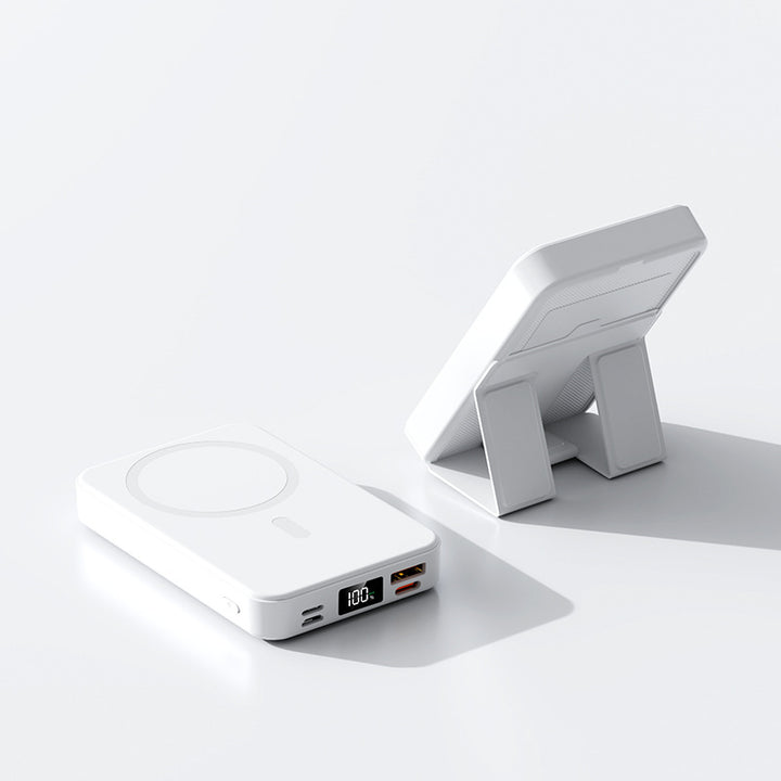 Portable Magsafe Powerbank with Integrated Stand and Digital Display Bowlift