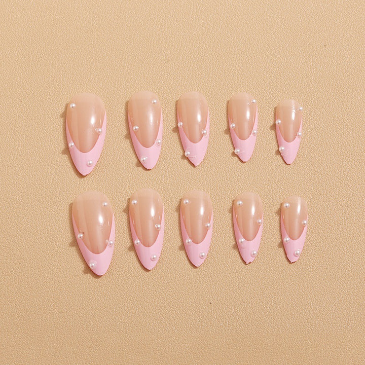 Acrylic nail set with glamorous 3D decorations and elegant design Bowlift