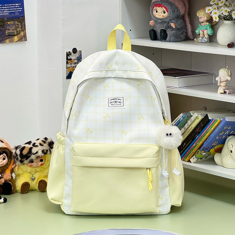 Stylish Checked Pattern Backpack