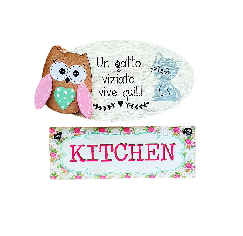 Decorative Wooden Animal Theme Wall Hanger Signal