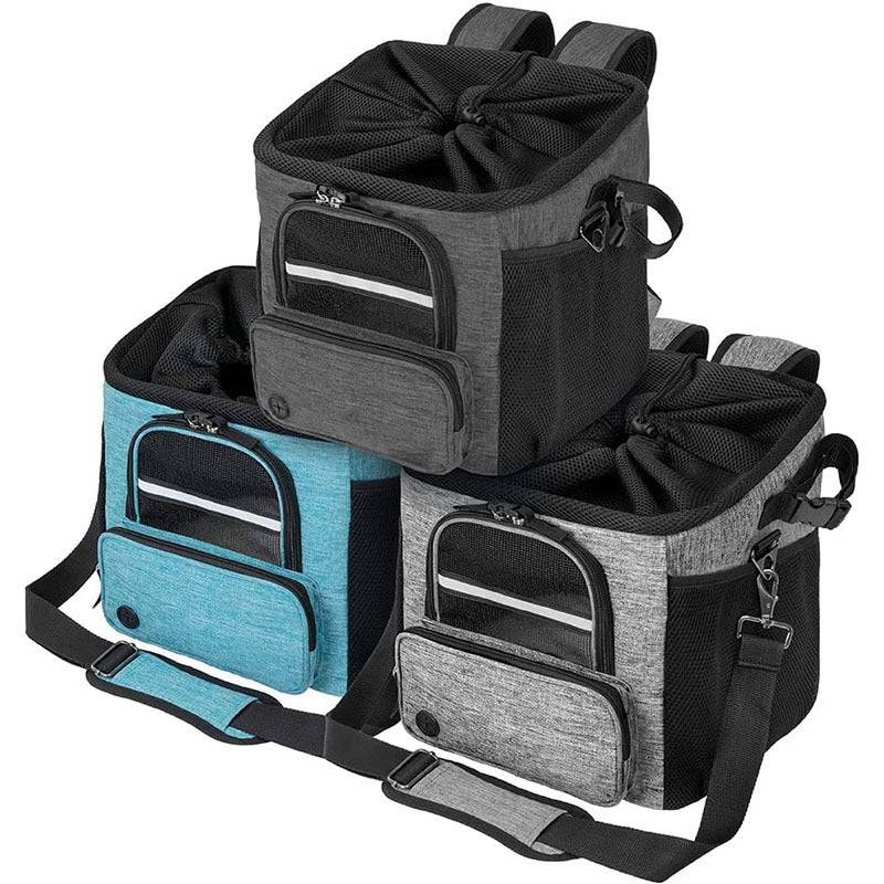 front-opening small dog and cat carrier backpack with breathable mesh top, padded straps and secure interior leash Bowlift