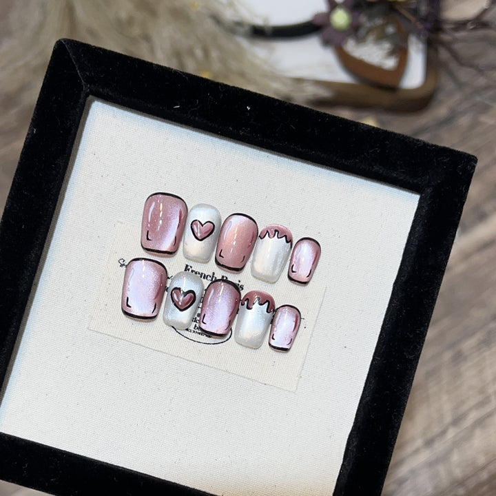 Romantic Press-On Nail Set Bowlift