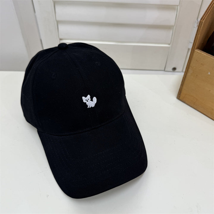 Women's Playful Embroidered Cat Cap Bowlift