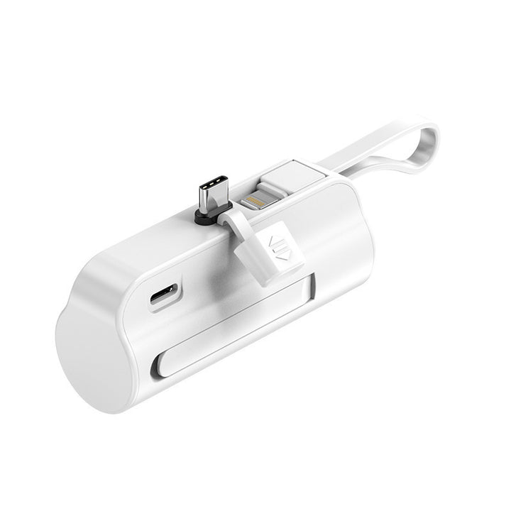 Portable charger with integrated charging cable and ergonomic design Bowlift
